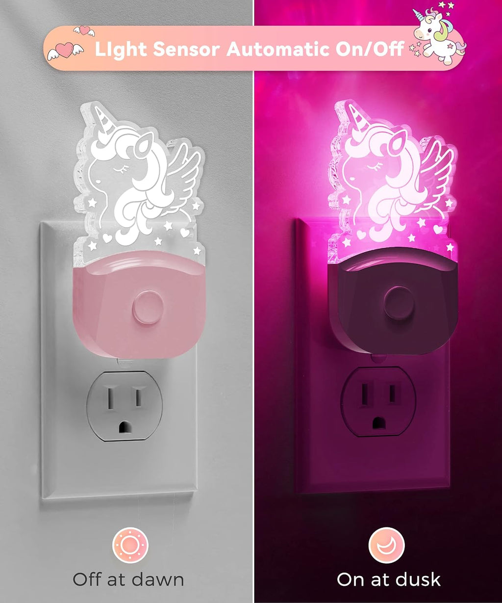 L LOHAS LED Night Light for Kids[2 Pack], Night Lights Plug into Wall with Dusk to Dawn, LED Cute Night Light, Color Changing Nightlight…