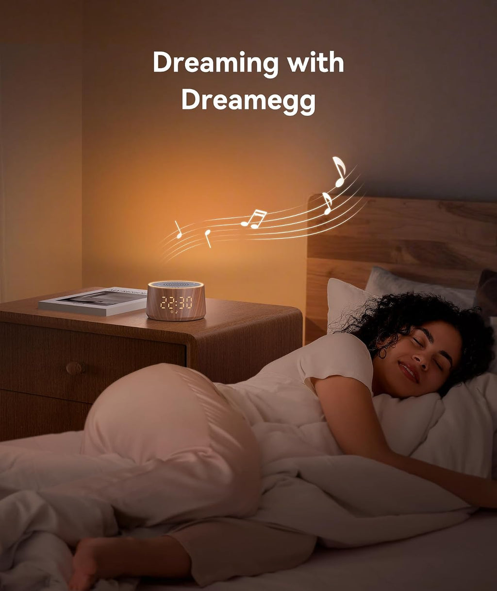Dreamegg Baby Sound Machine with Nursery Lamp, 25 Soothing Sounds, Alarm Clock, Dimmable Night Light, White Noise Machine for Sleep Sound…