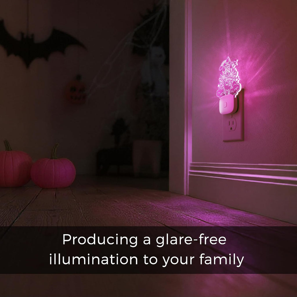 L LOHAS LED Night Lights for Kids, Acrylic Carved Castle Design, 8-Color Changing, Dusk to Dawn Sensor, Plug in Kids Night Lights for…