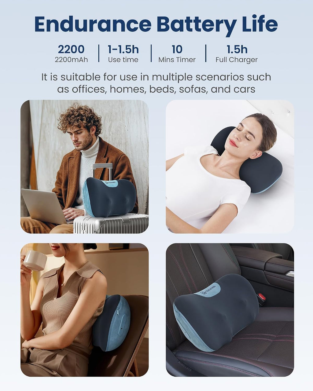 Comfier [2026 Fathers Day Gift for Men, Shiatsu Neck and Back Massager with Heat, Massager Pillow with 3D Kneading Deep Tissue, Cordless &…