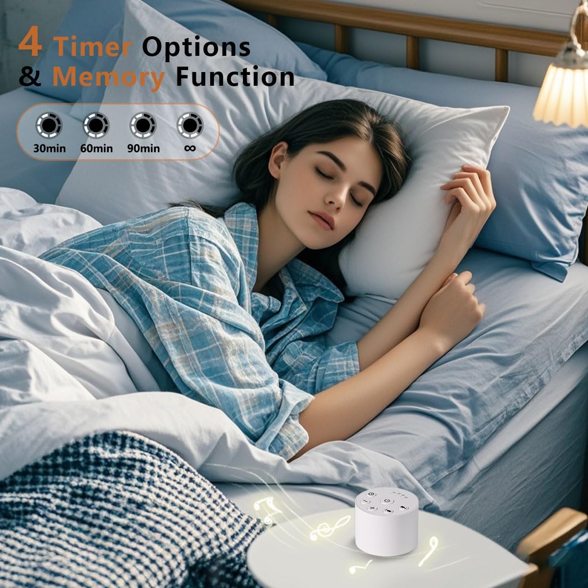 Color Noise Sleep Sound Machine Portable White Noise Machines with 30 Soothing Sounds 32 Levels Volume 4 Timer Options Compact Auto-Off…