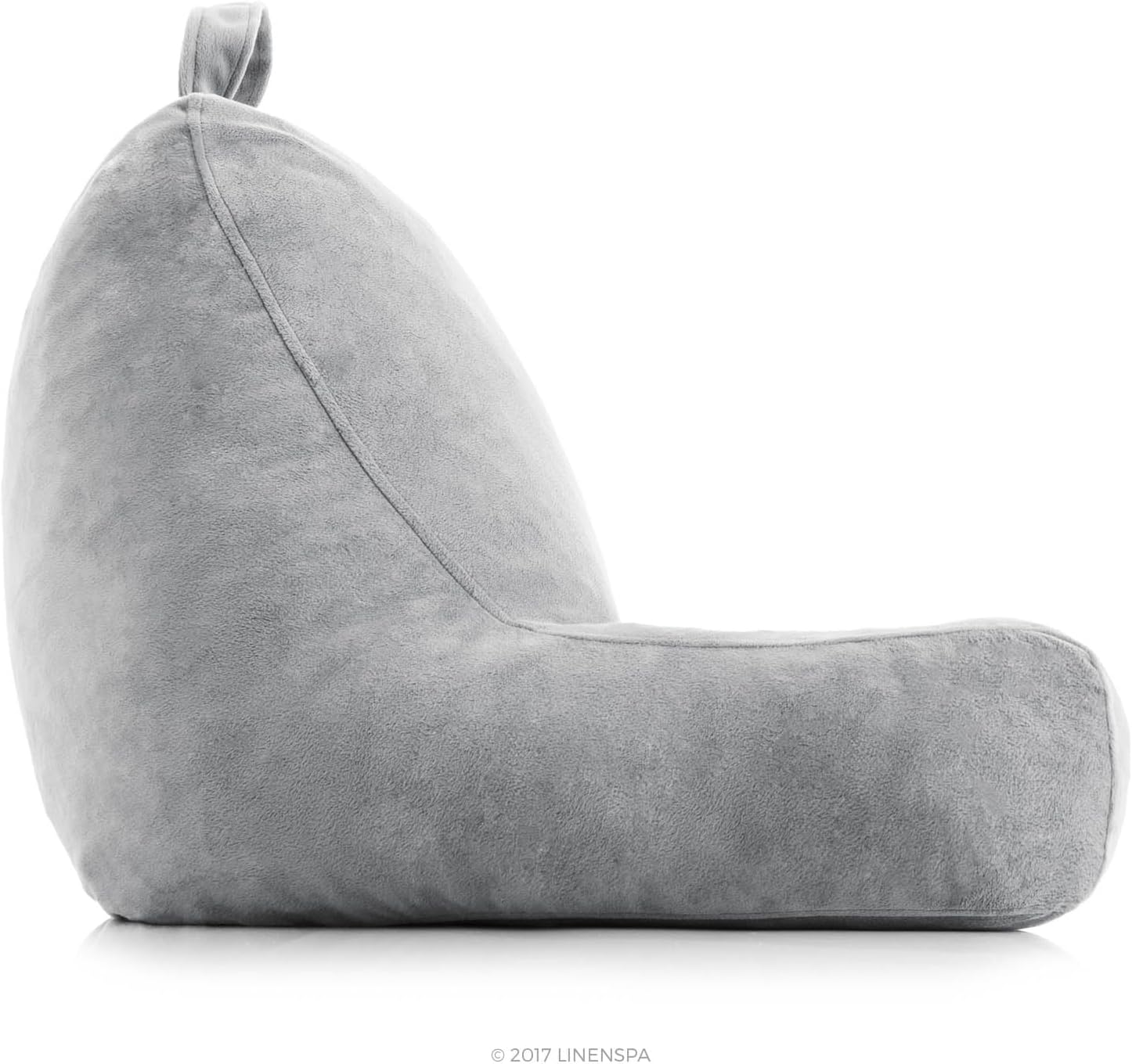 Linenspa Reading Pillow with Shredded Memory Foam- Back Pillow for Sitting in Bed, Reading, Gaming, Watching TV – Chair with Arms, Dorm…