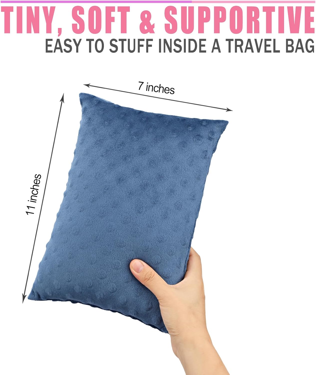 BNRendles Small Neck Pillow for Recliner Chair Neck Support Pillows Plump Adjustable Filling Nap Airplane Sleeping Little Cushion Minky Dot…