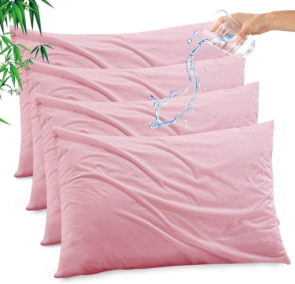 Gogreen Bamboo Rayon Waterproof Pillow Protector, Breathable Pillow Cover, Cooling Pillow Case Protector with Zipper, Super Soft Pillow Cas…