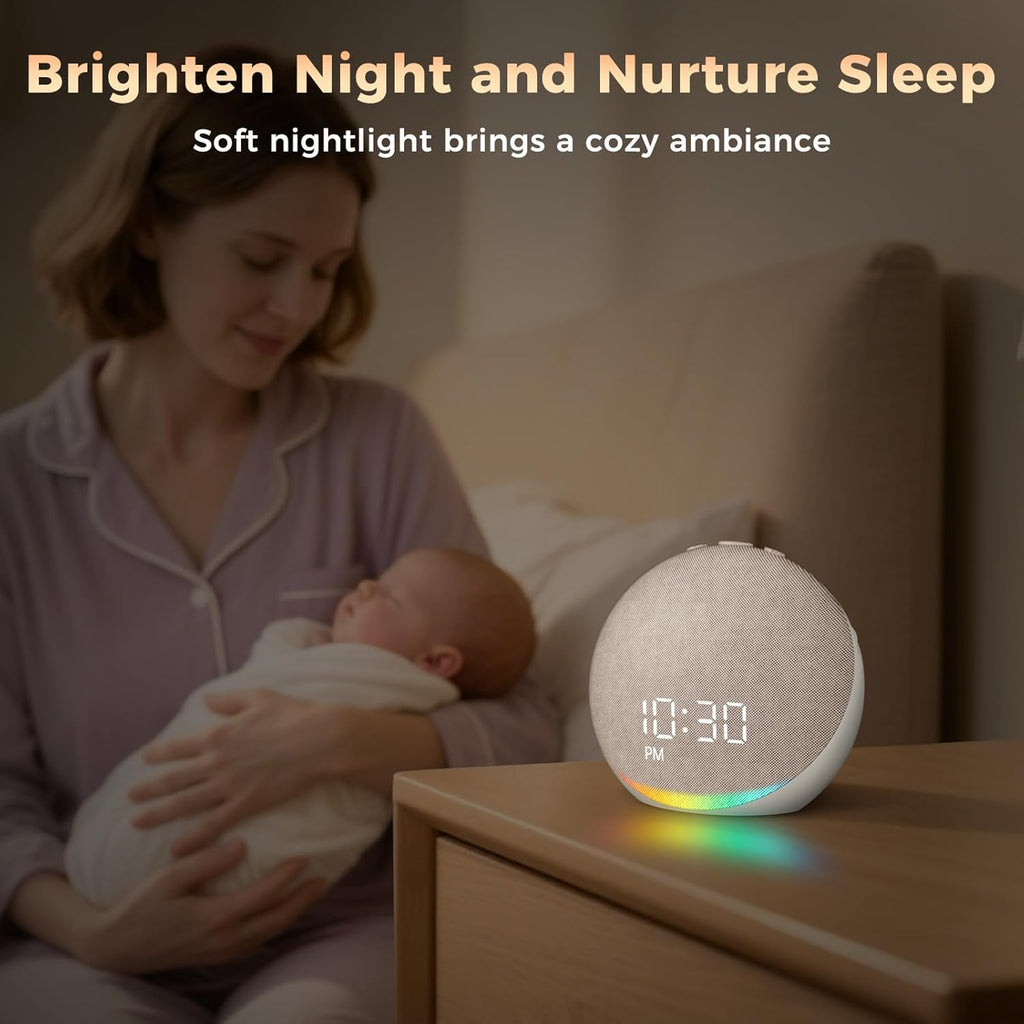 Acedeck Sound Machine Alarm Clock for Bedroom: 25 Natural Sleep Sounds - White Noise Machine for Adults Kids Baby - Gentle Wake Up Alarm wi…