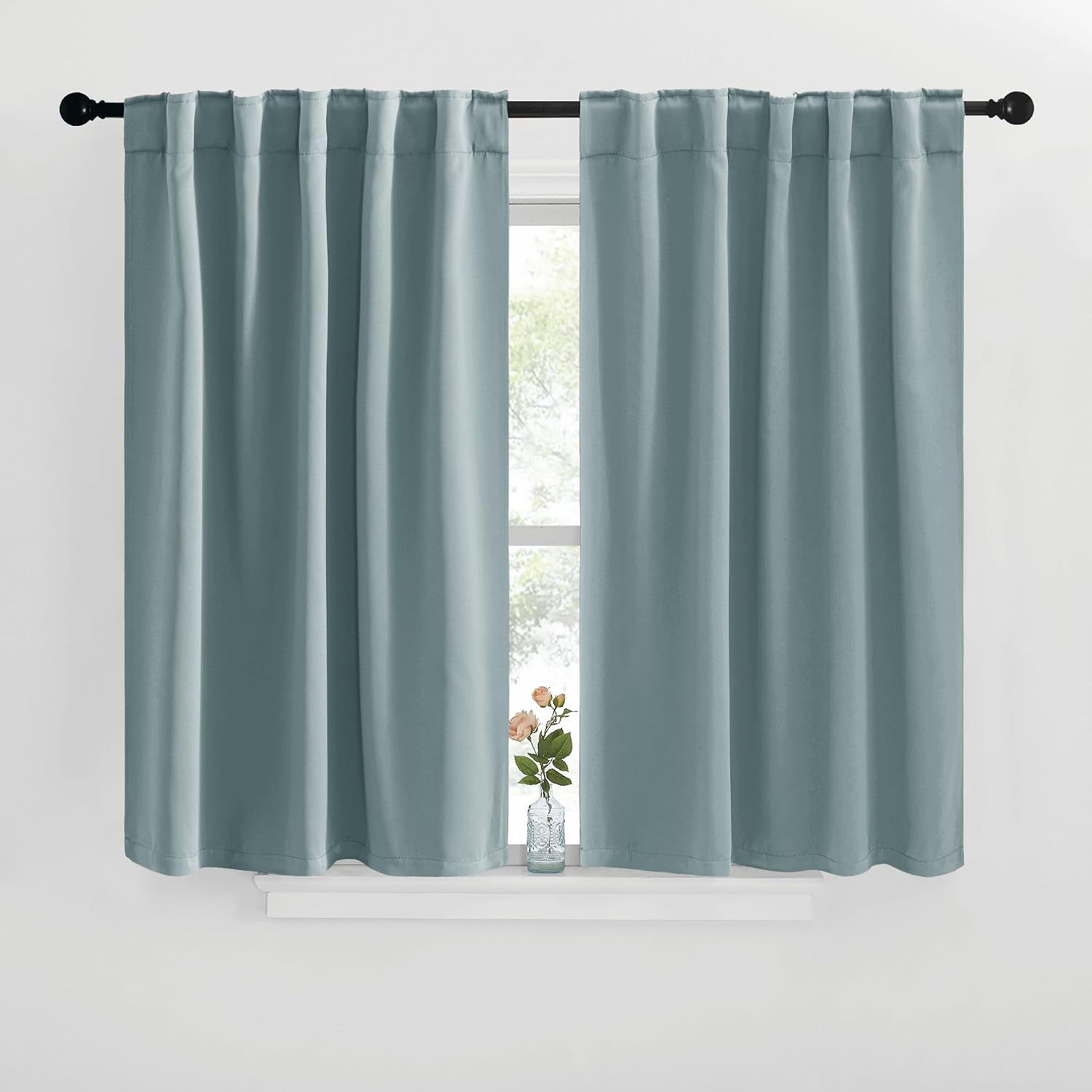 NICETOWN Blackout Window Curtains for Camper - (Stormy Sea Color) 42x40 Inch, 2 Panels Set, Thermal Insulated Room Darkening Blackout…