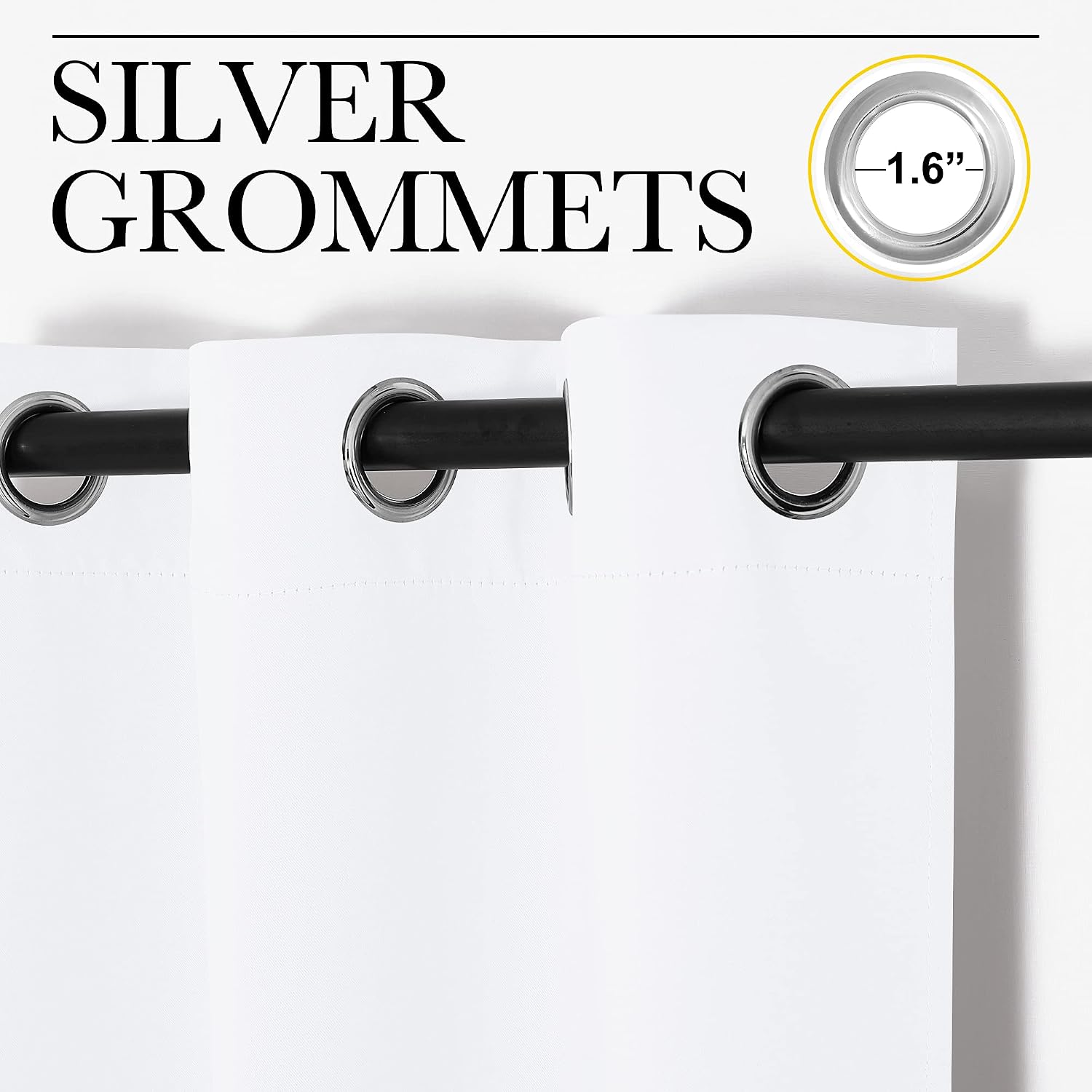 NICETOWN White Lightweight Fabric Curtain Panels, 48 inch Length, Non-Blackout Window Drapes for Bedroom & Dining Room (Set of 2, 42" W x…