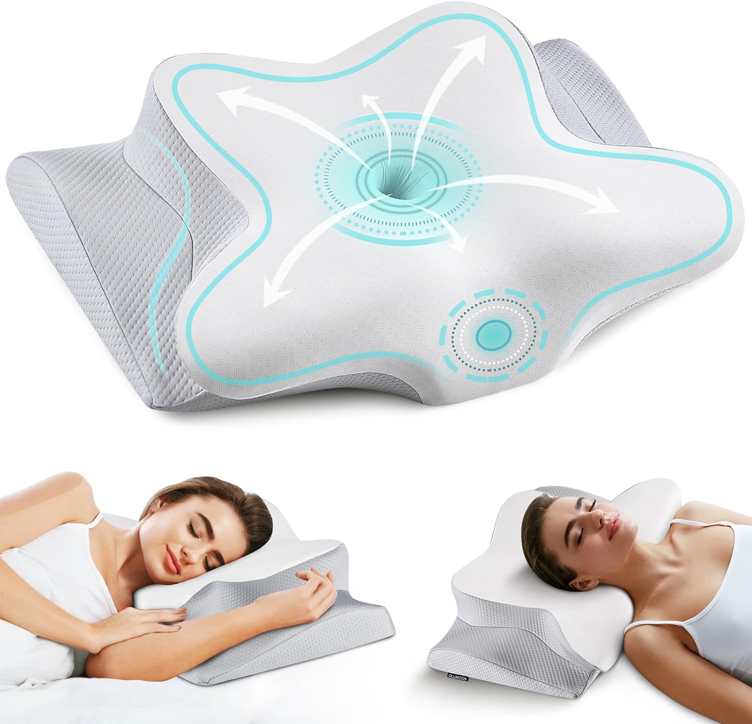 Bespillow Cervical Neck Pillow for - Cooling Side Sleeper Pillow for Sleeping, Ergonomic Memory Foam Pillows for Neck Support, Contour Orth…