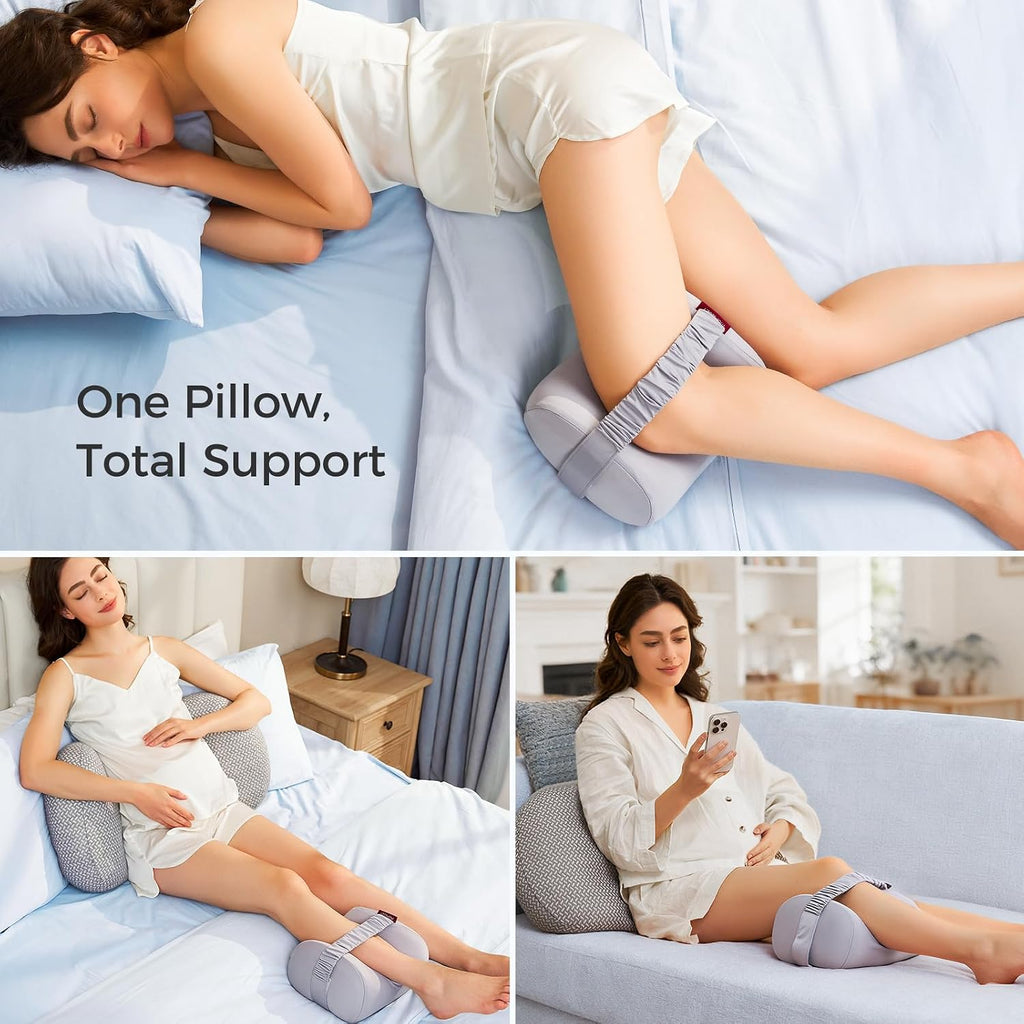 Momcozy Knee Pillow for Side Sleepers, Soft Memory Foam & Pinch-Free Design, Relieve Knee, Leg and Sciatica Pain, Adjustable Elastic Strap…