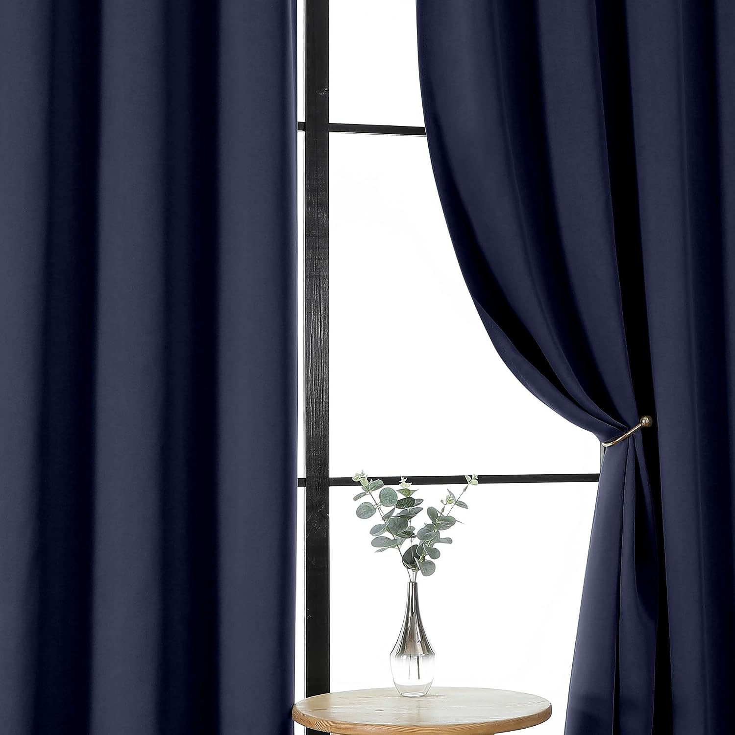 Gwine Navy Blue Blackout Curtains for Bedroom 84 inches Long 2 Panels Set, Solid Noise Reducing Thermal Insulated Blackout Curtains for…