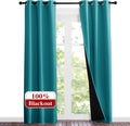 Nicetown Peacock Teal Blackout Curtains 84 inches Long, Full Light Blocking Drapes with Black Liner for Nursery, Noise Reducing Thermal Ins…