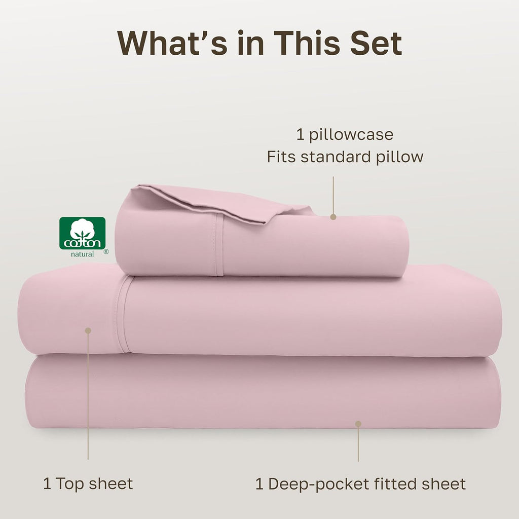 CaliforniaDesignDen California Design Den Soft Twin XL 100% Cotton Sheet Sets, 400 Thread Count Good Housekeeping Award Winner, Silky Smoot…