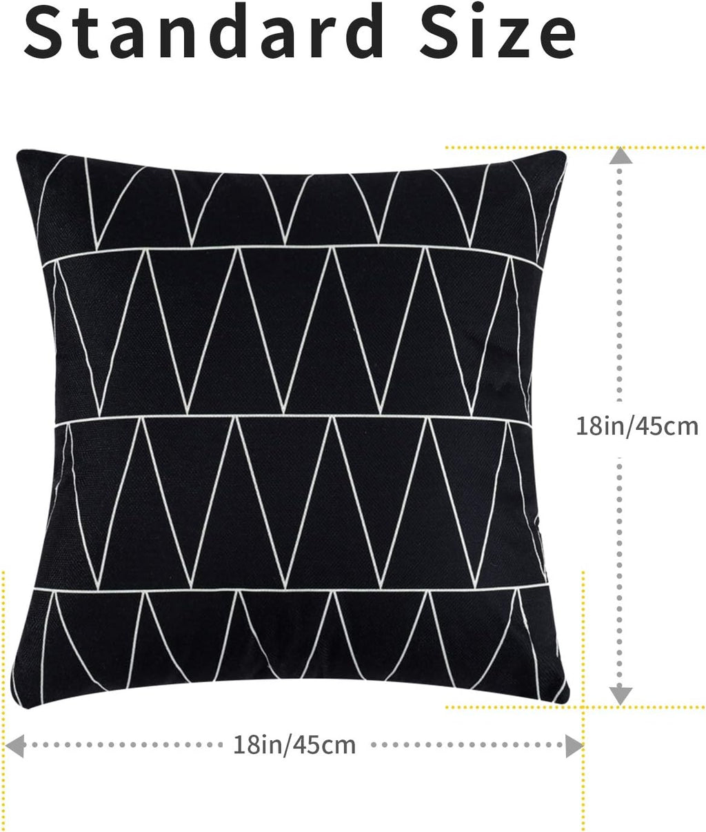 Tosewever Set of 4 Decorative Geometric 18 x 18 Inches Throw Pillow Covers - Modern Pattern Linen Square Pillow Cushion Case for Sofa Couch…