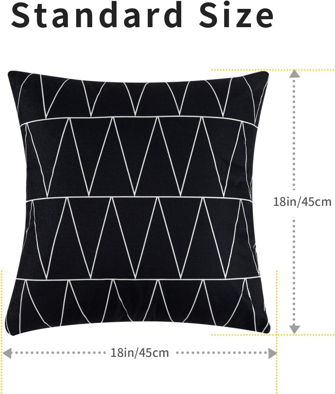 Tosewever Set of 4 Decorative Geometric 18 x 18 Inches Throw Pillow Covers - Modern Pattern Linen Square Pillow Cushion Case for Sofa Couch…