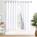 Xwzo 100% Blackout Curtains 63 Inches Long - Noise Reducing & Energy Efficiency Extra Wide Window Draperies Grommet Top with Black Liner fo…