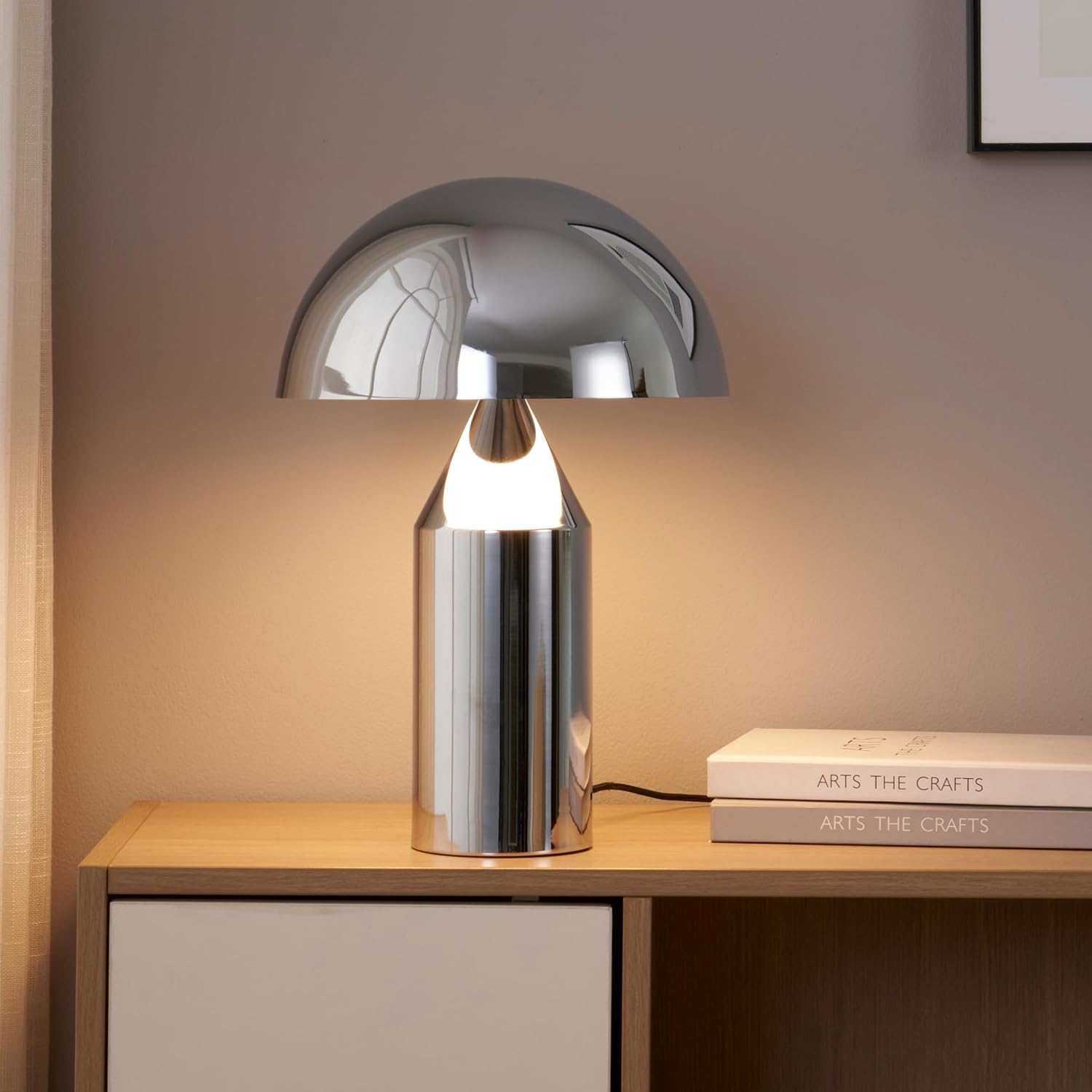 Brightech Venus 14" Globe Table Lamp – Modern Mid-Century Lamp with Golden Metal Shade – Nightstand, Bedside, Desk & Accent Table…