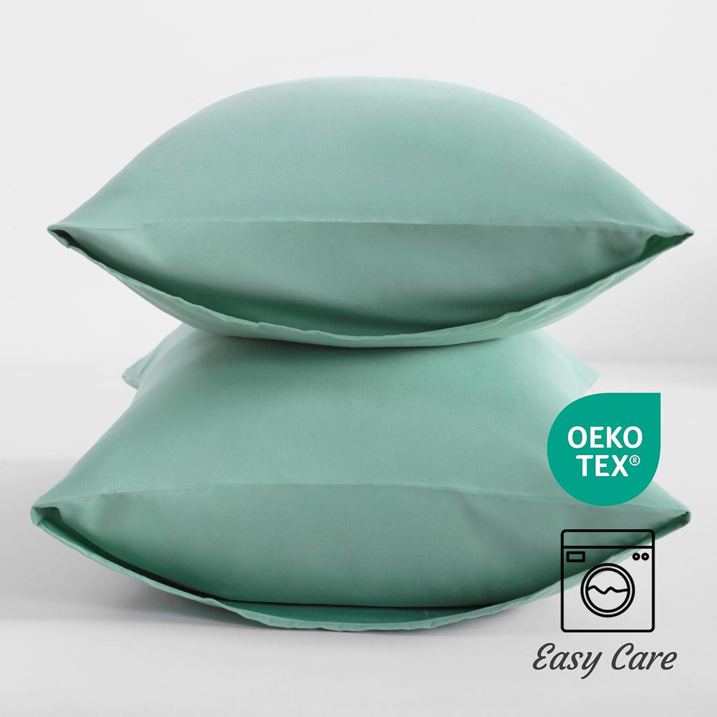 Ntbay King Pillow Cases Set of 2, 2 Pack Brushed Microfiber 20x40 Pillow Cases, Soft, Wrinkle, Fade, Stain Resistant Mint Green Pillow Case…
