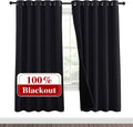 Nicetown 100% Blackout Window Curtain Panels, Full Light Blocking Drapes with Black Liner for Nursery, 72 inches Drop Thermal Bedroom Drape…
