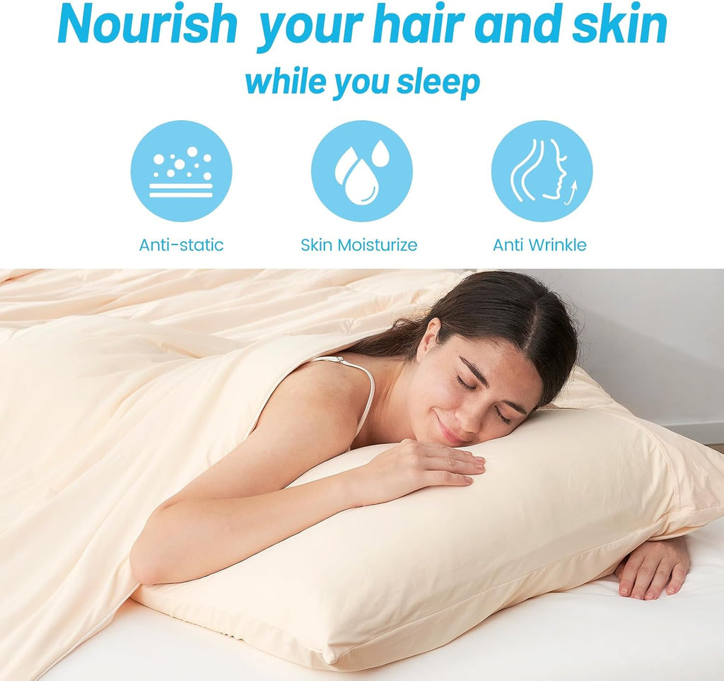 CozyBliss Cozy Bliss 2pcs Cooling Pillow Cases Set for Hot Sleepers & Night Sweats, Q-Max 0.5 Silky Wrinkle-Free Pillow Covers with Envelop…