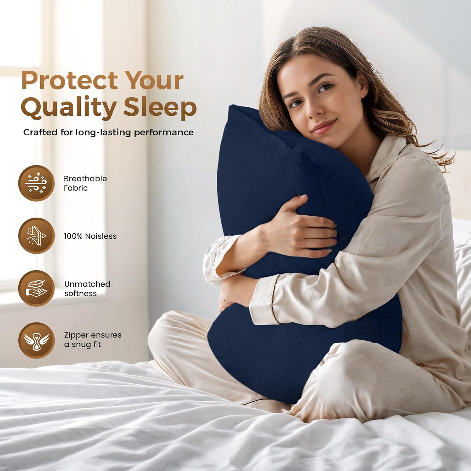 Utopiabedding Utopia Bedding Zippered Pillowcases - Pack of 4 - Soft Brushed Microfiber Fabric - Wrinkle, Shrinkage and Fade Resistant Pill…