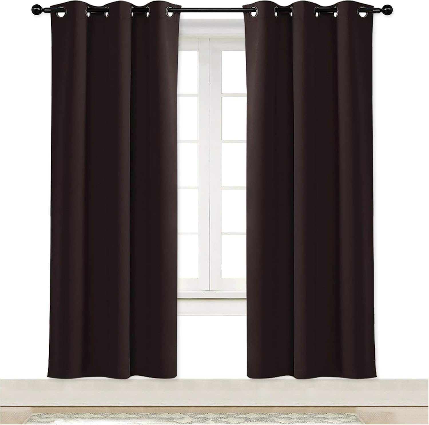 NICETOWN Thermal Insulated Blackout Curtain and Drapery Triple Weave Soundproof Solid Ring Top Window Drape for Bedroom (Sold…
