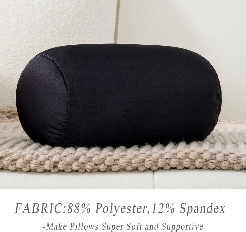 Microbead Neck Body Pillow Tube Microbead Bolster Bean Smooth Cool Pillow Neck Cervical Roll Pillow for Sleeping 7 x 12Inch Throw Travel…