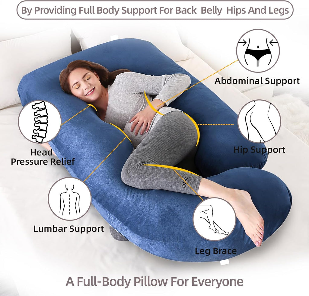 60 Inch Full Body Pregnancy Pillows for Sleeping Cooling Pregnancy Pillow, U Shaped Pregnancy Body Pillow, Maternity Pillows for Pregnant…