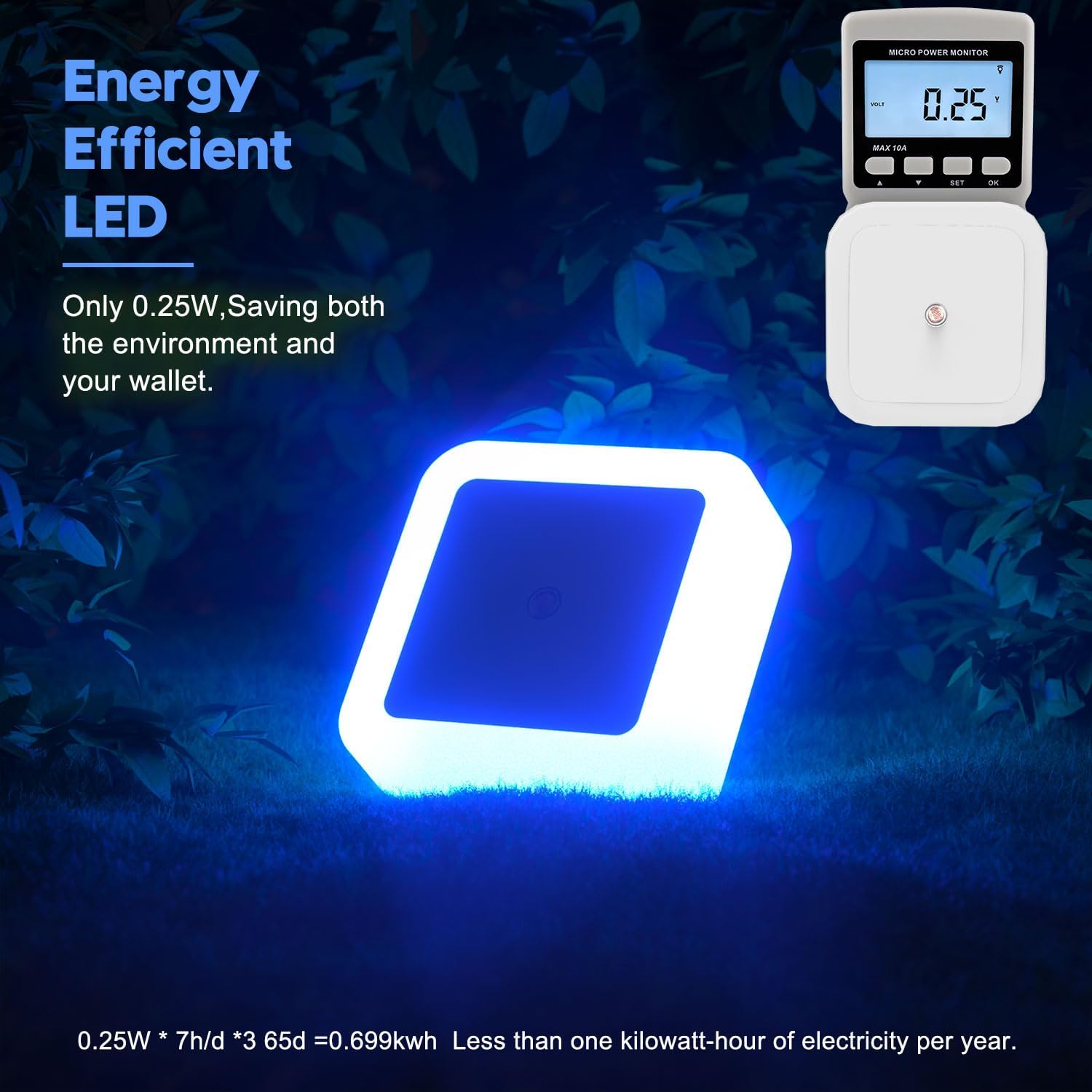 Sujeet Blue Night Light 4 Pack, Night Lights Plug into Wall 4-Pack, Nightlight Plug in Night Lights, Dusk to Dawn Night Lamp Led Night…