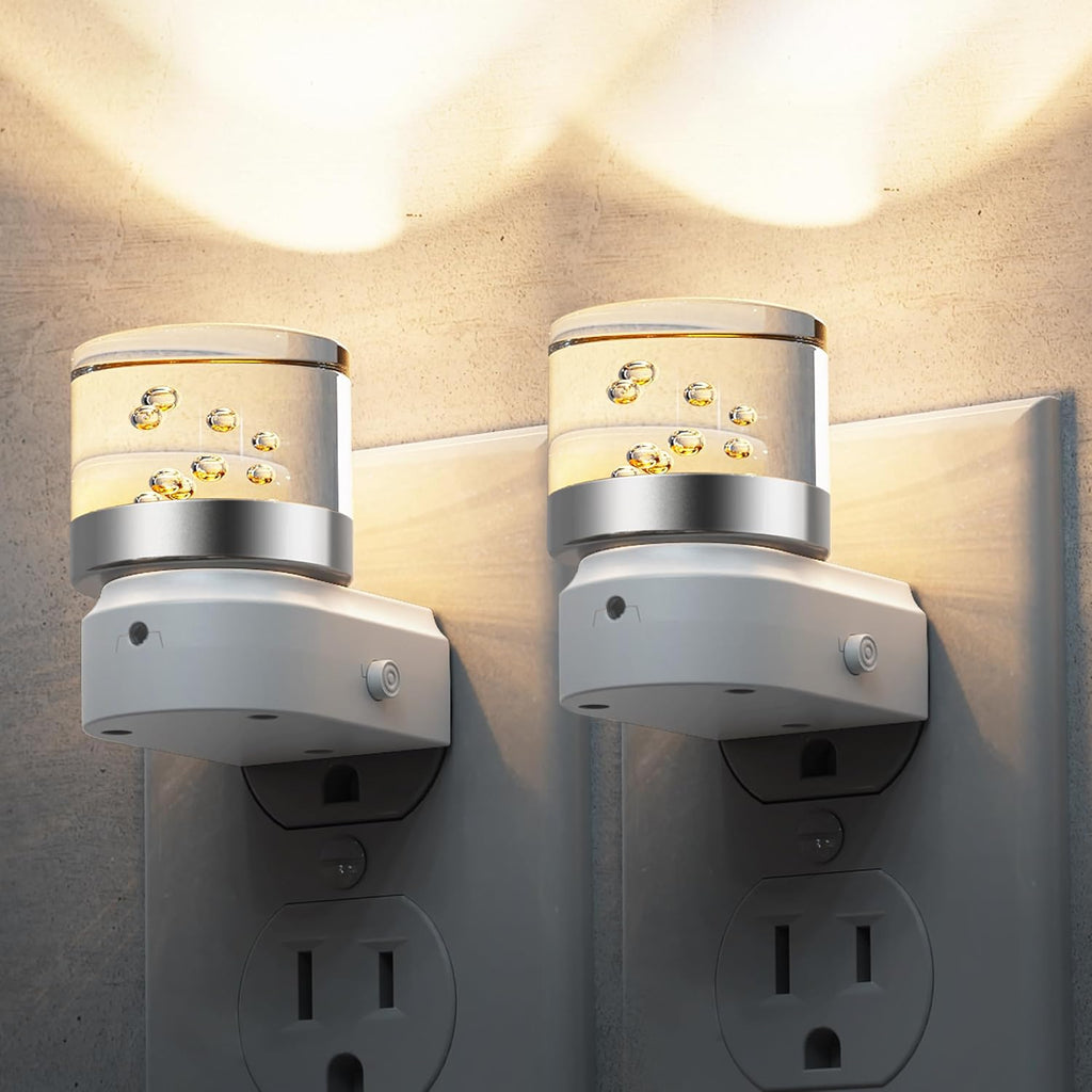 L LOHAS LED Night Light, 2 Pack Night Lights Plug into Wall, 3000K Soft Light LED NightLights, Built in Dusk to Dawn Sensor Bubble Wall…