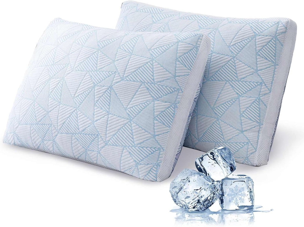 Cotelovo Shredded Memory Foam Cooling Soft Bamboo Viscose Pillows Adjustable Hypoallergenic Hotel Quality Pillows for Stomach, Back or…