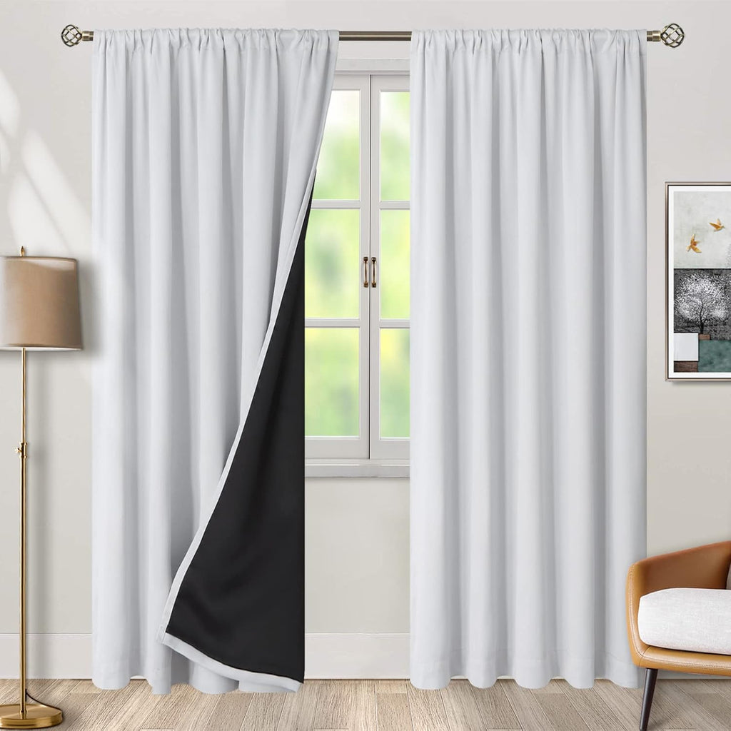 BGment Full Blackout Curtains with Thermal Liner Curtains 95 Inches Long, Rod Pocket and Back Tab Double Layer Room Darkening Window…