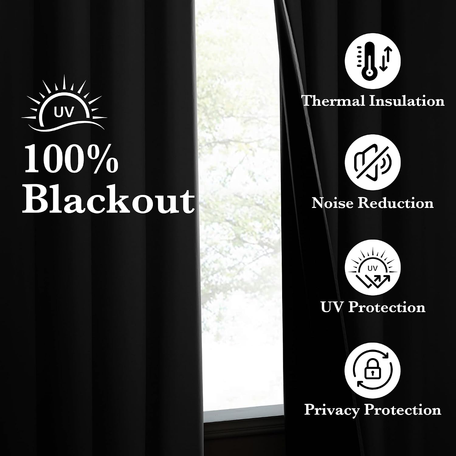 Nicetown 100% Blackout Off White Curtains for Bedroom, Grommet Thermal Window Treatments Portable Curtains Lightweight Travel Shades for Li…