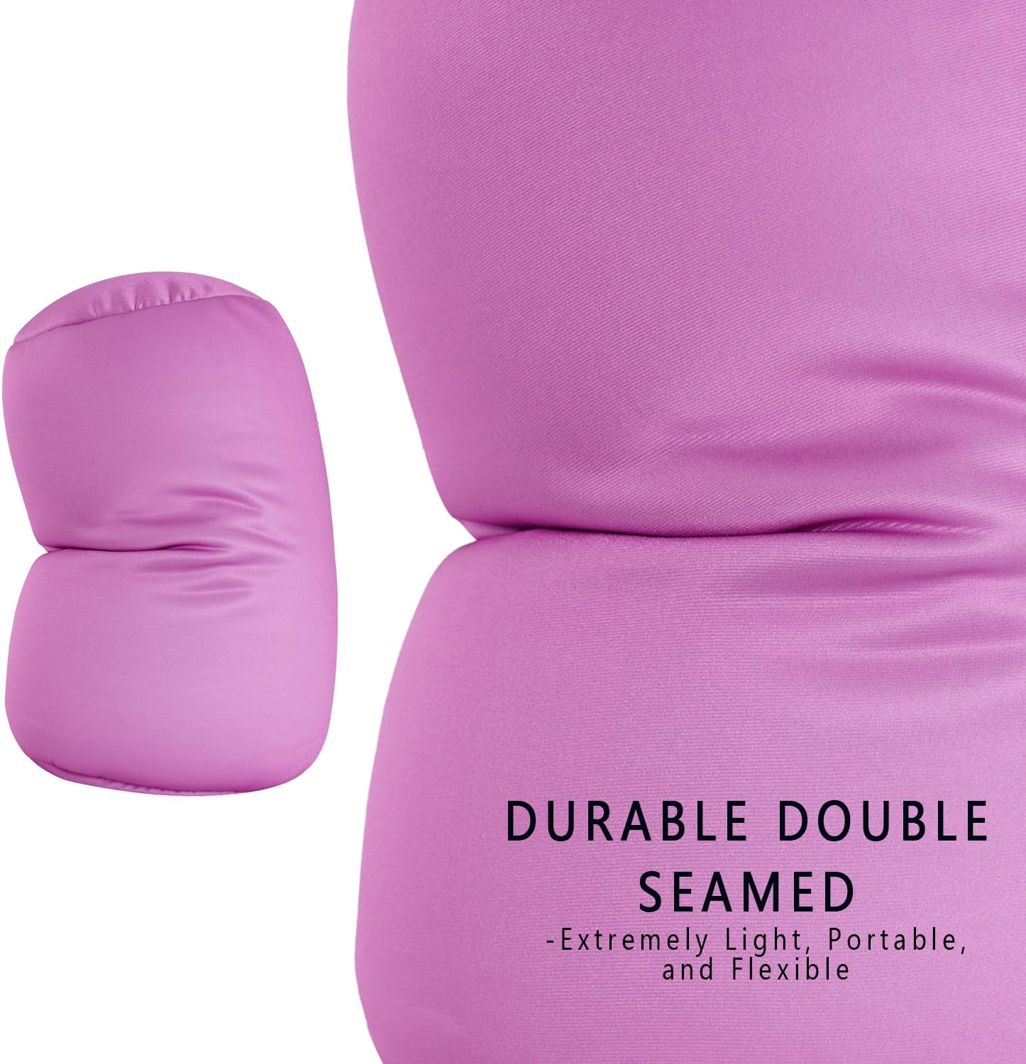 Squishy Neck Pillow, 7Inch x 12Inch Soft Travel Body Bed Pillow Bean Pillow for Kids Adult Chair Sleeping Car Seat, Fun Dormroom (Purple)
