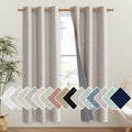 NICETOWN Brich Vintage Open Linen Weave Flax Thermal Curtains, 100% Blackout Curtains 72" Long for Dining Room, Soundproof Window…