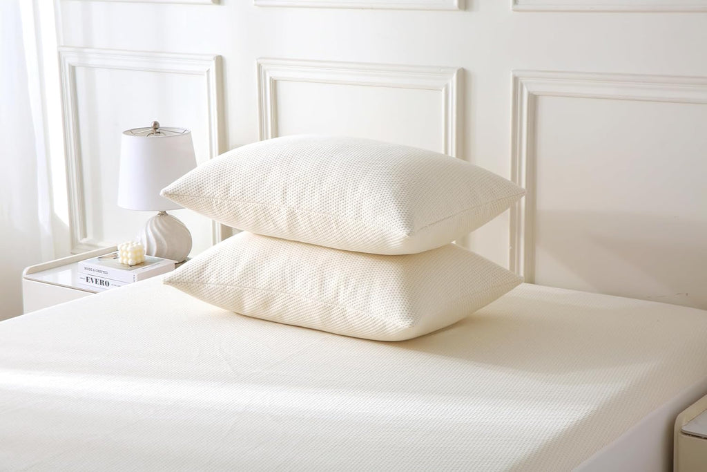 2-Pack Deluxe Cooling Organic Pillow Protectors King Size - Waterproof Zippered Encasements - Crisp, Breathable Organic Cotton Surface…