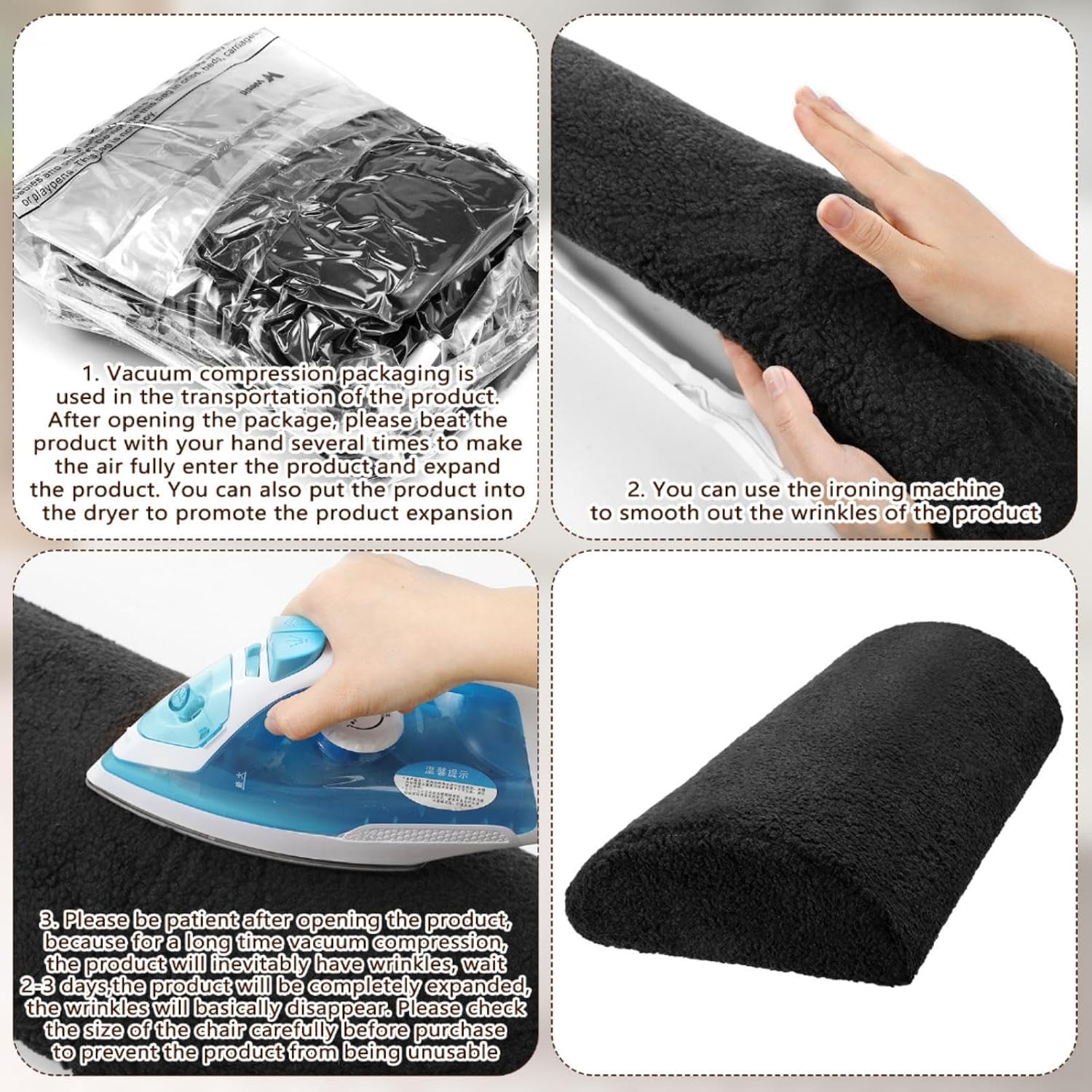 Wesiti Recliner Foot Pillow Cushion High Resilience Sherpa Memory Foam Bolster Sleeping Rest Multipurpose Half Roll Leg Pillow Suitable…