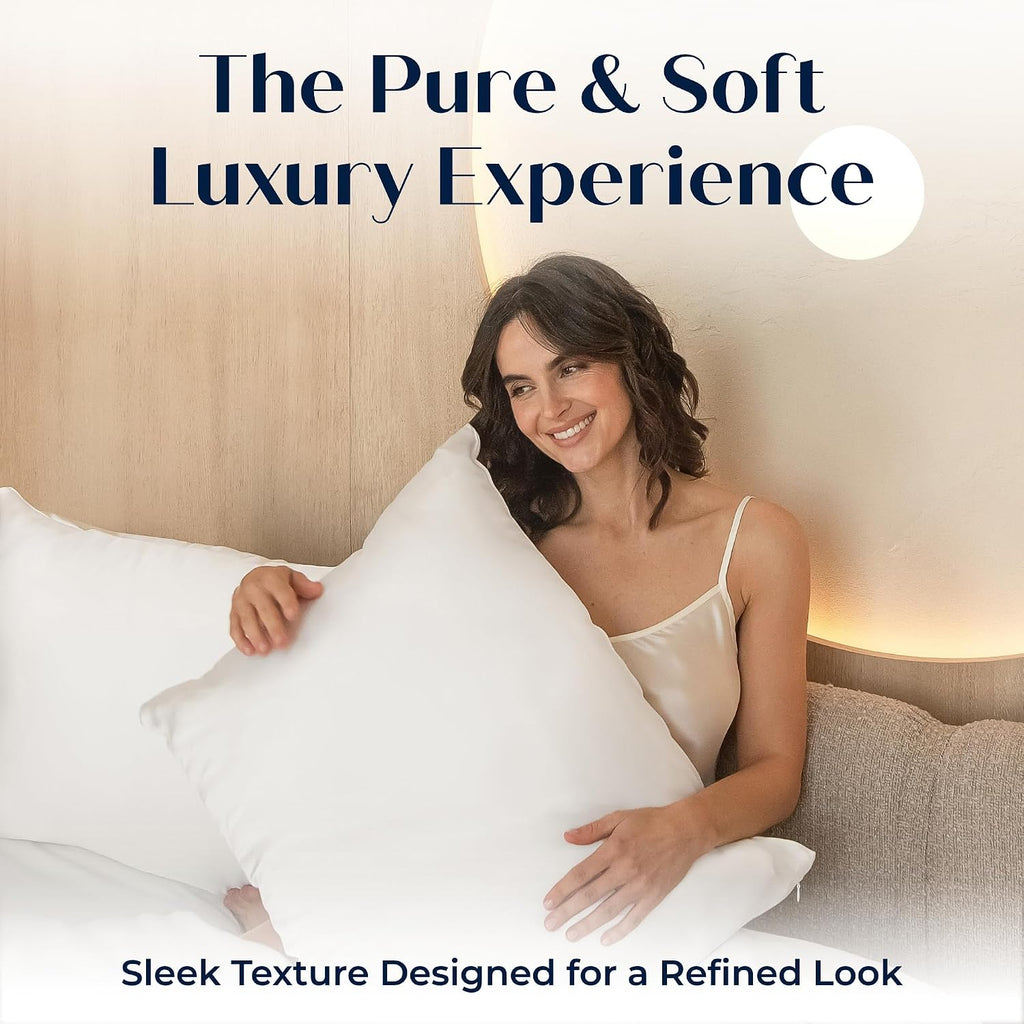 Mulberry Silk Pillowcase – Pure Silk Pillow Cover for Healthier Hair & Smoother Skin – Soft, Breathable and Temperature-Regulating…