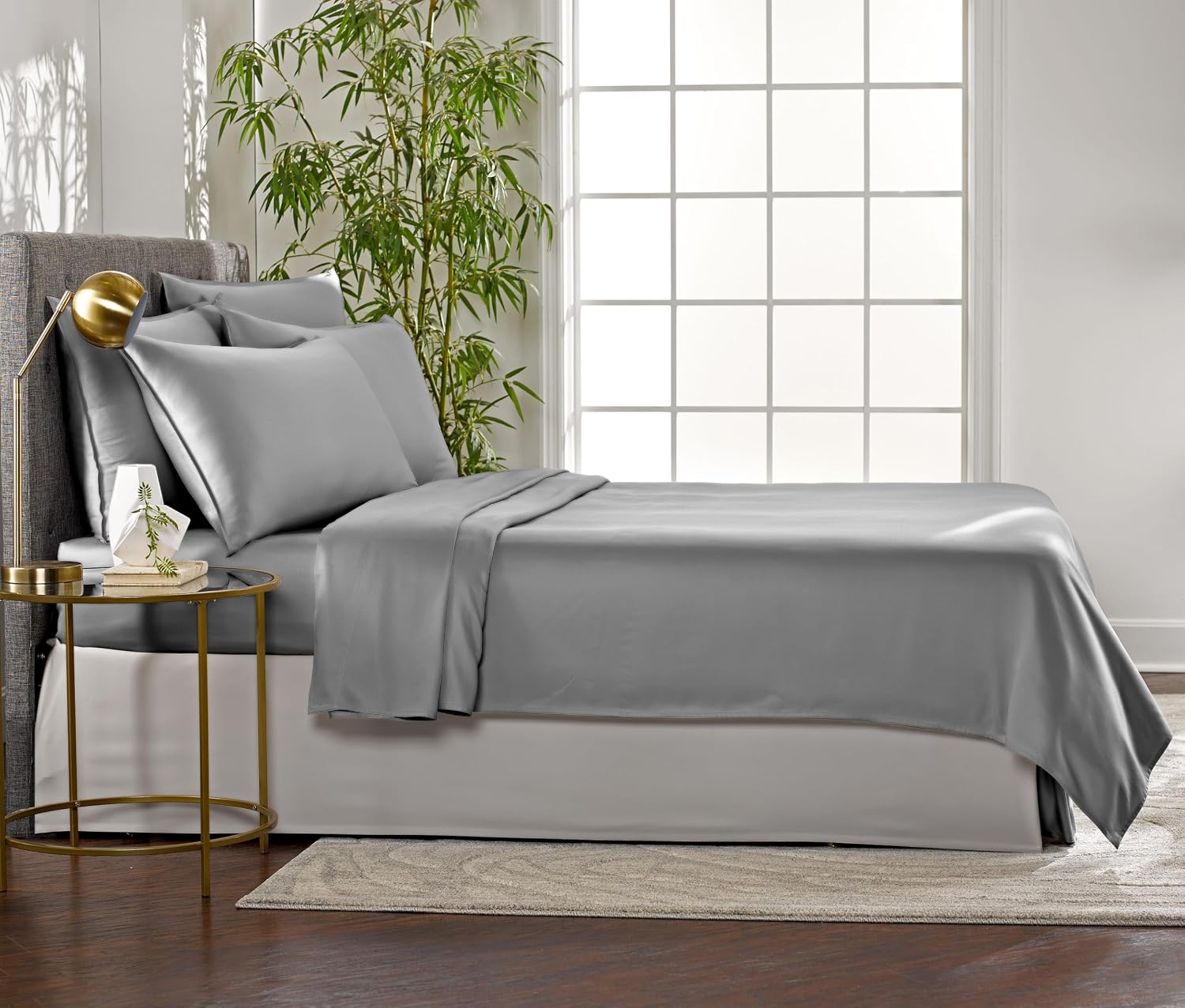 PureBamboo Pure Bamboo Twin Sheets, Genuine 100% Organic Viscose Derived from Bamboo Bed Sheet Set, Luxuriously Soft & Cooling, Double Stit…