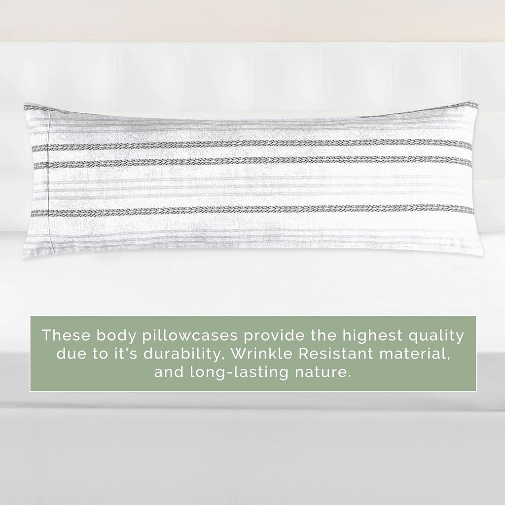 Elegantcomfort Elegant Comfort Ultra Soft 1-Piece Set Striped Print Pillowcases - 1500 Hotel Quality Microfiber, Soft and Smooth Hidden Zip…