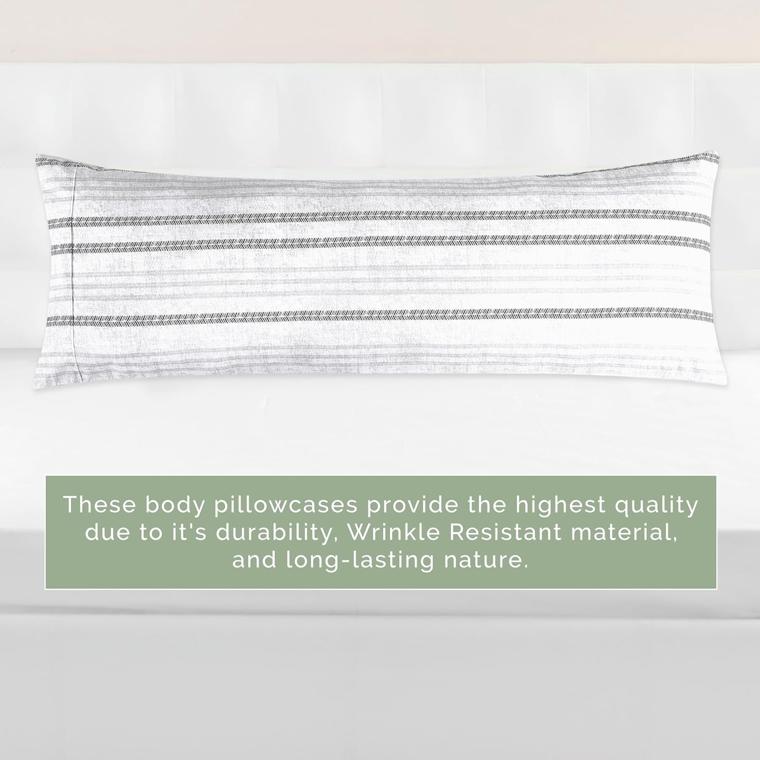 Elegantcomfort Elegant Comfort Ultra Soft 1-Piece Set Striped Print Pillowcases - 1500 Hotel Quality Microfiber, Soft and Smooth Hidden Zip…