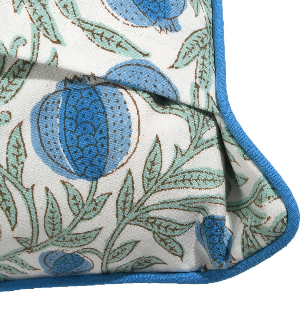 Ridhi Block Print Queen Blue Pillow Cover 20" x 20" (Pack of 2) Decorative Couch Pillows for Living Room, Farmhouse Chic Boho Cute Outdoor…