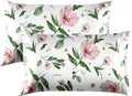 EXQ Home Satin Pillowcase for Hair and Skin Queen - Printed Pink Bloom Silk Pillow Cases 2 Pack 20x30 inches - Satin Pillow Cases Set of…