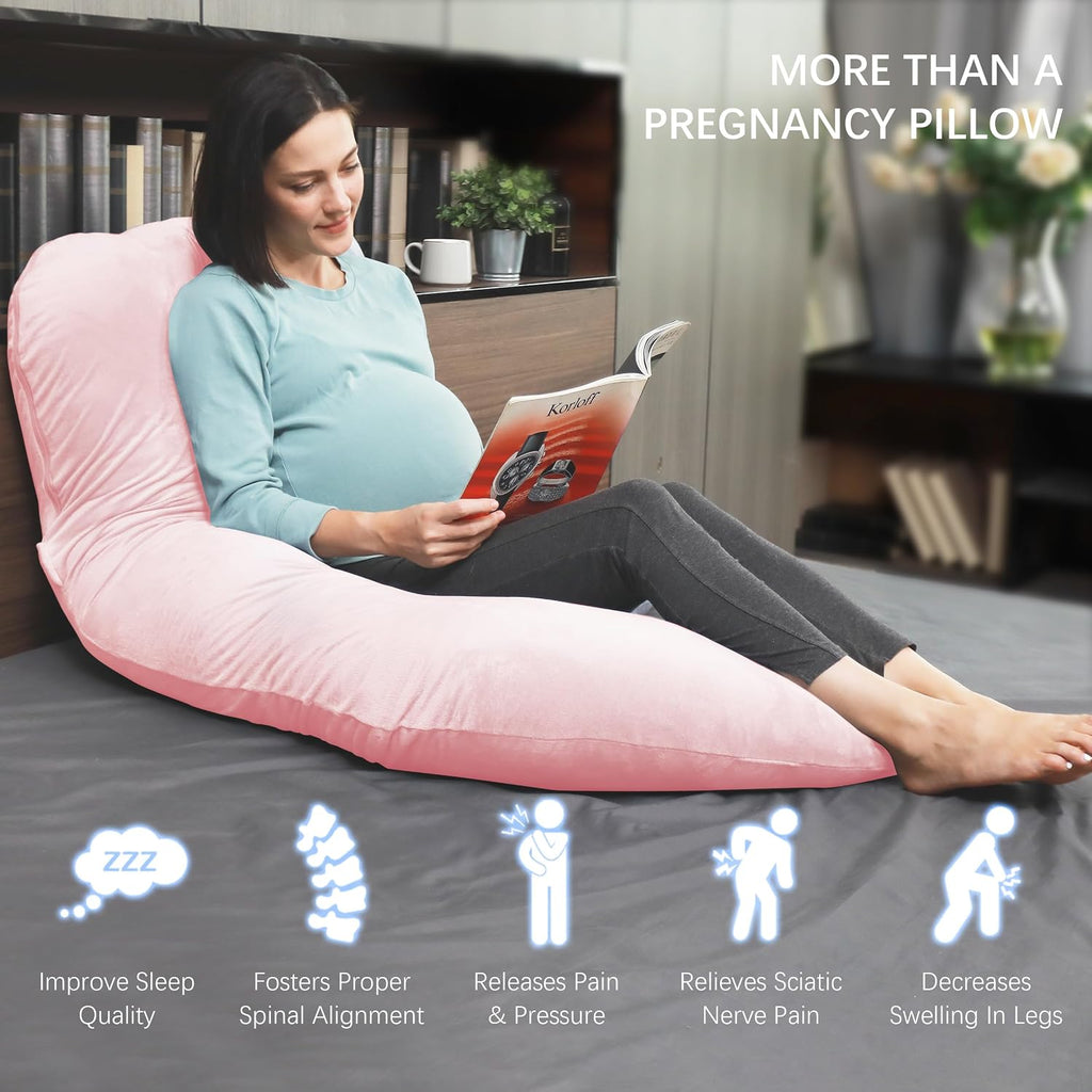 Moonpark MOON PARK Pregnancy Pillows for Sleeping - U Shaped Full Body Maternity Pillow with Removable Cover - Support for Back, Legs, Bell…