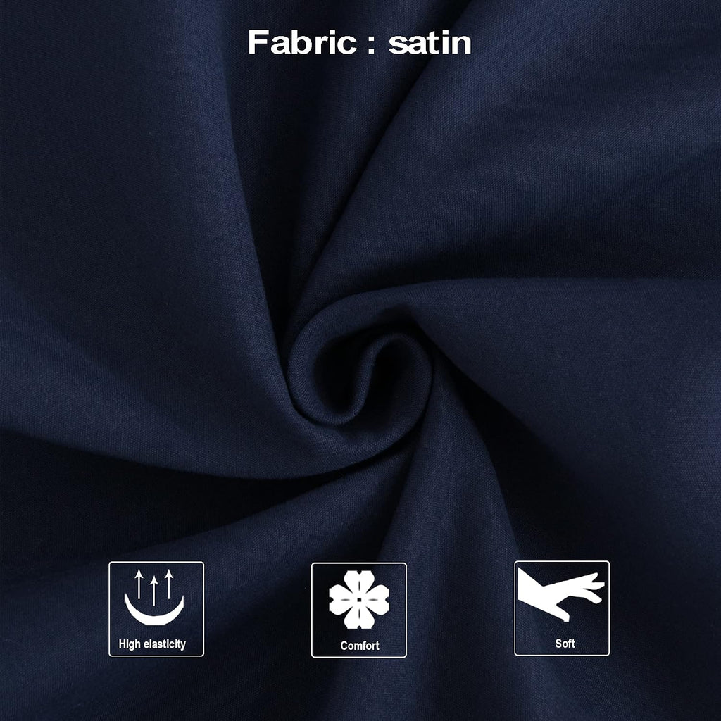 Ntbay Zippered Satin Pillow Cases for Hair and Skin, Luxury Standard Hidden Zipper Pillowcases Set of 2, 20x26 Inches, Navy Blue 26 Inches…