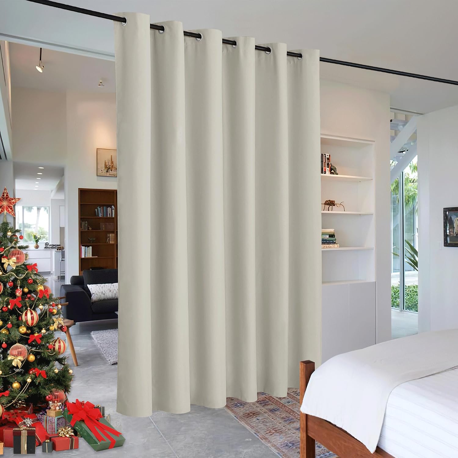 Rybhome RYB HOME Extra Wide Curtain - Blackout Room Divider Curtain Heavy Weight Space Separation Backdrop Darkening Drapes for Bedroom Liv…