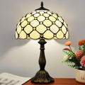 Tiffany Lamp Stained Glass Table Lamp - Antique Bedside Desk Reading Light With 3-Way Color LED - Living Room Nightstand 12X12X19 Inches…