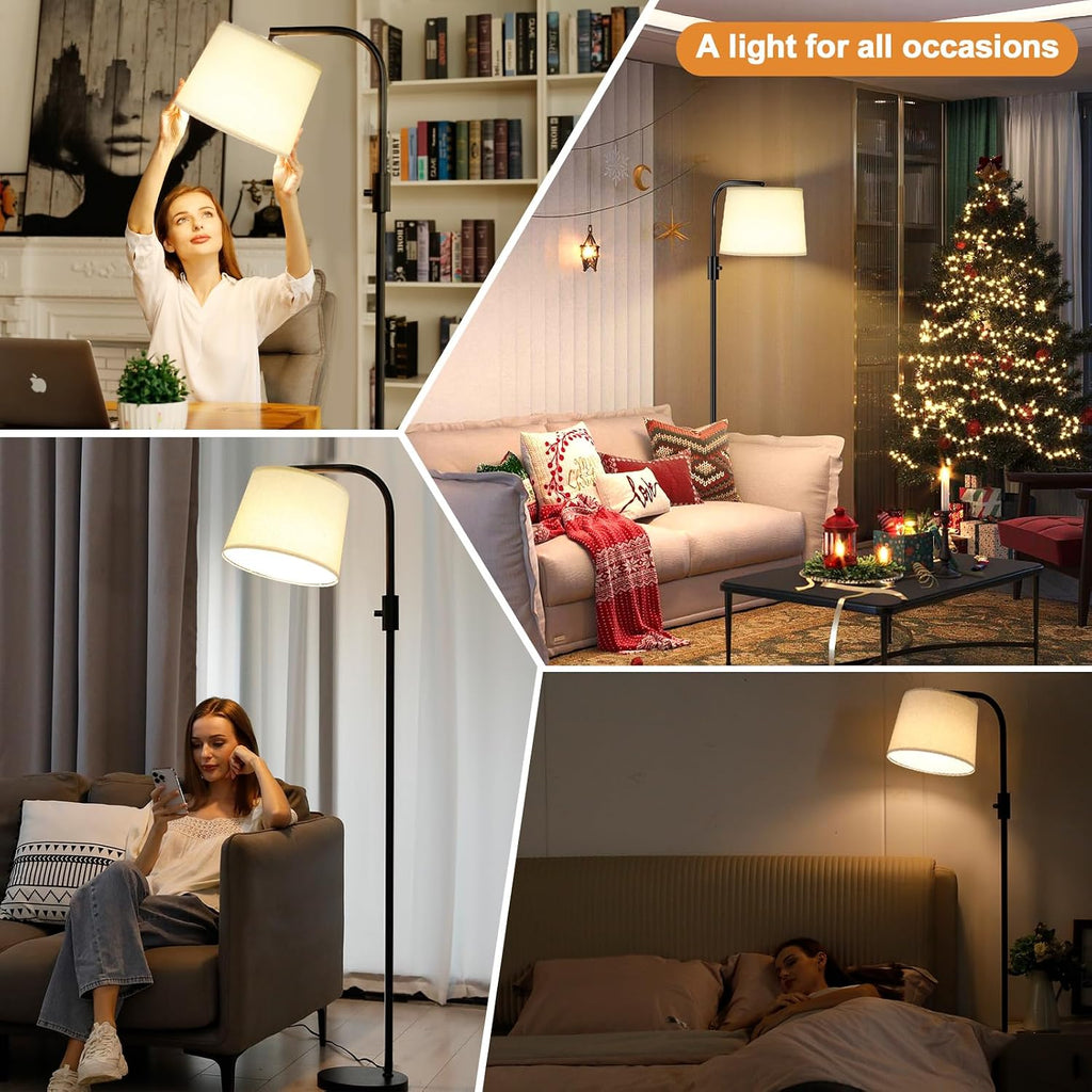 Ambimall Fully Dimmable Floor Lamp - Floor Lamps with 9W LED Bulb, Standing Lamps for Living Room with Adjust Head, Modern Standing Tall…
