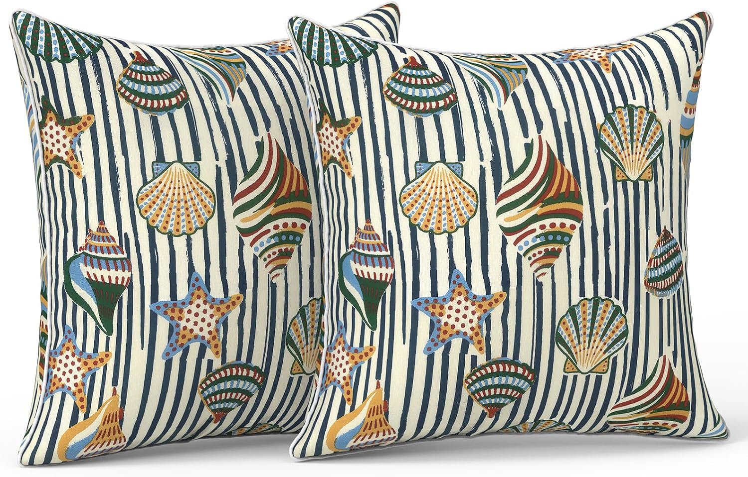 LVTXIII Outdoor/Indoor Pillow Covers, Patio Fade Resistant Throw Pillow Covers ONLY, Waterproof Farmhouse Accent Cushion Cases for Sofa…
