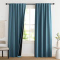 Nicetown Smoky Blue 100% Blackout Curtains 84 inches Long - 2 Panels, 52 inches Wide Each Panel, Thermal Insulated, Energy Efficient Rod Po…