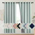 NICETOWN 100% Absolutely Blackout Linen Curtains with Thermal Insulated Liner, Seafoam Green, 62" Wide, 72" Length Energy Saving Curtains…